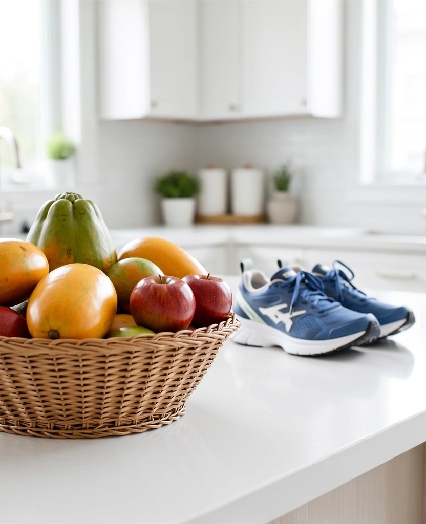 Entorno saludable y frutas frescas